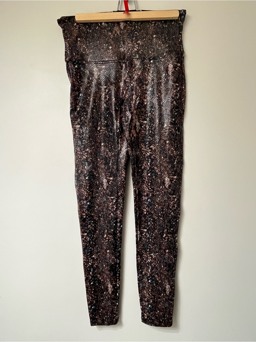 SPANX Women’s Brown Snake Print High-Waist Leggings XL